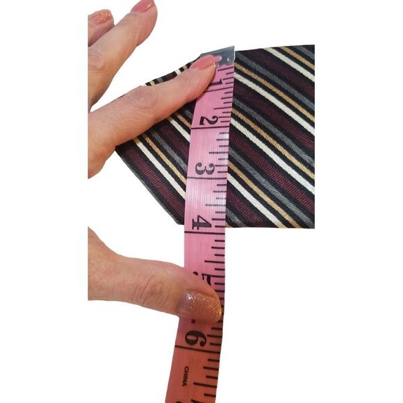 Knightsbridge Mens‎ Necktie Designer Tie Multicolor Striped 100% Silk Handmade - Picture 9 of 10